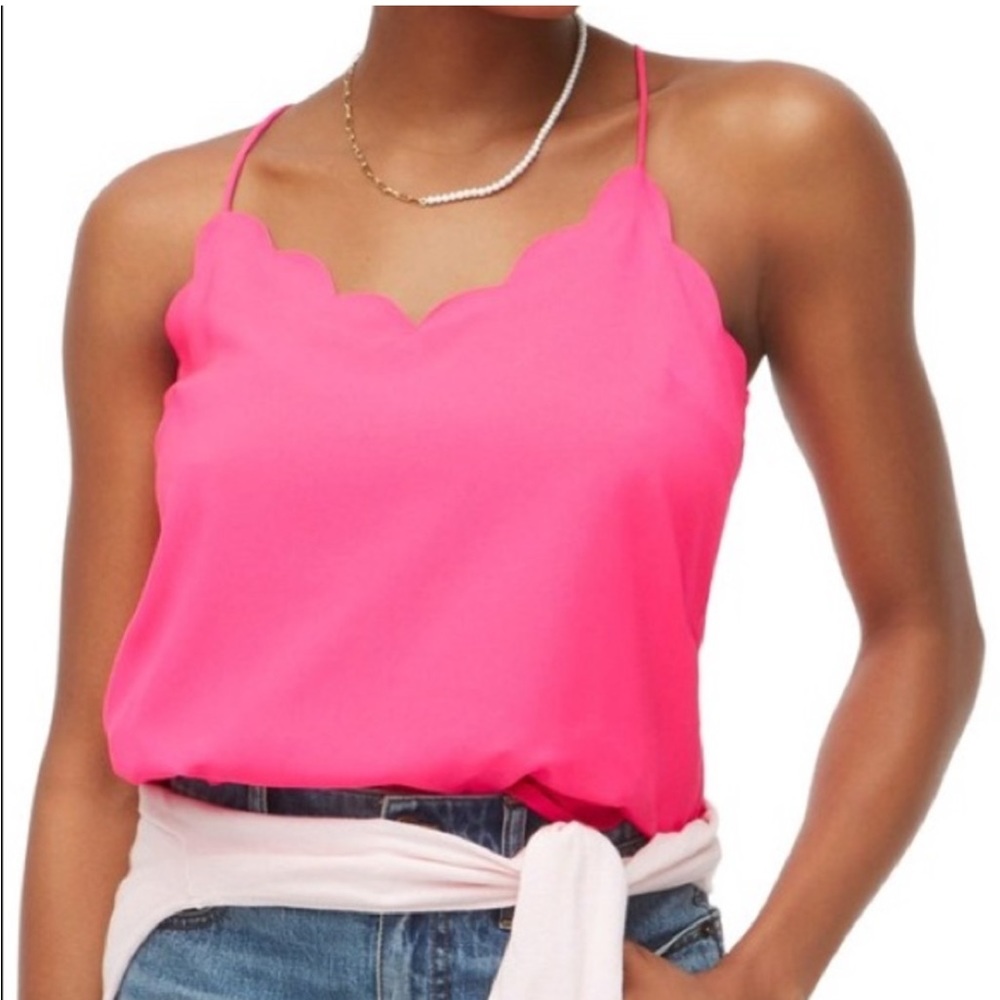 J. Crew Pink Scalloped Cami Top